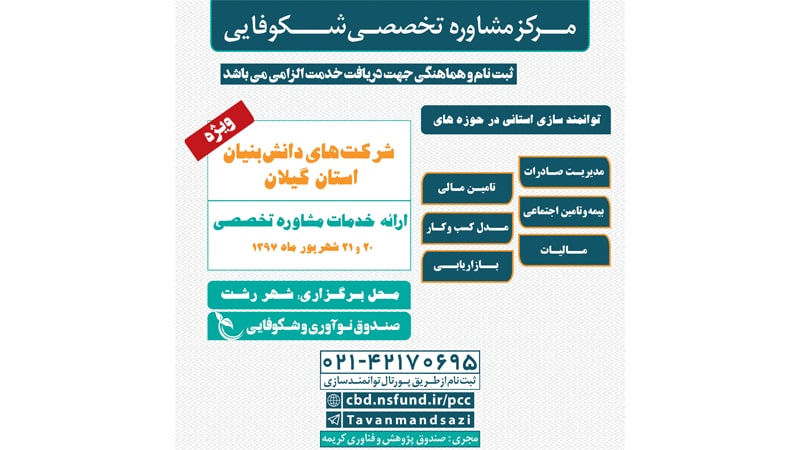 برگزاری جلسات مشاوره تخصصی به شرکت های دانش بنیان استان گیلان